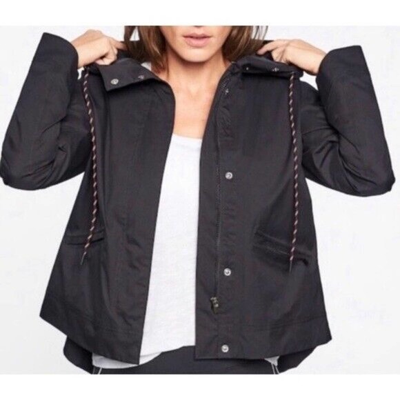 Athleta Stormlover Hooded Jacket Waterproof Black Women's Size Small H14489 - Picture 9 of 9